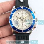 Asia 7750 Replica Breitling Superocean Heritage White Dial Blue Bezel Watch